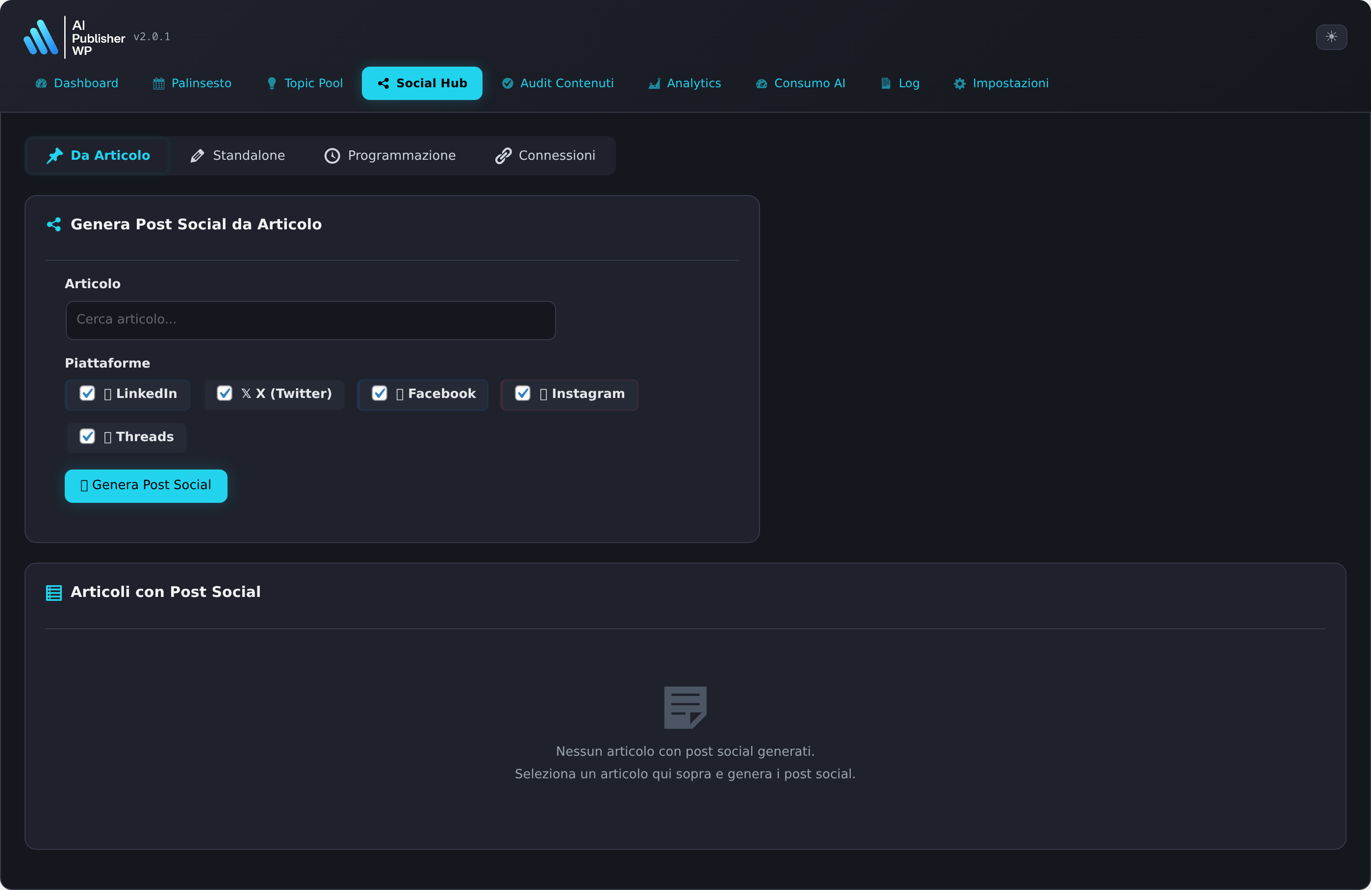 AI Publisher WP — Social Hub